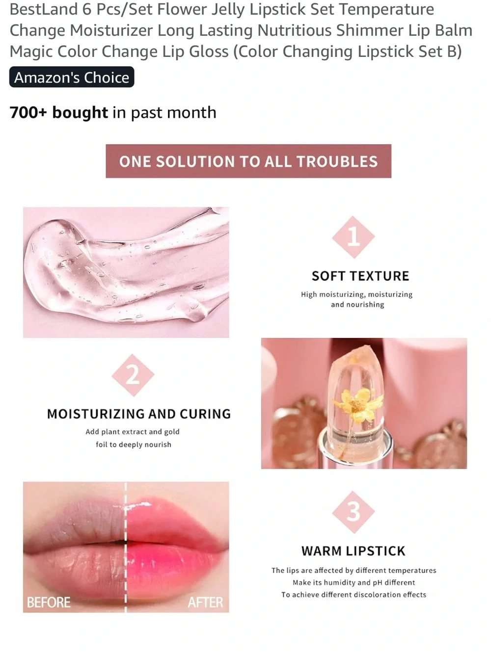 Floral Jelly Lipstick - Pink Shades
